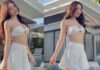 Ninh Dương Lan Ngọc diện áo bra ngắn cũn không bằng 1 gang tay